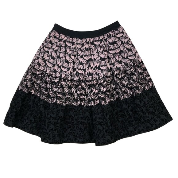 Red Valentino Skirt 38 US/4 Pink Black Abstract Knee Length Quiet Luxury Party - Picture 11 of 11
